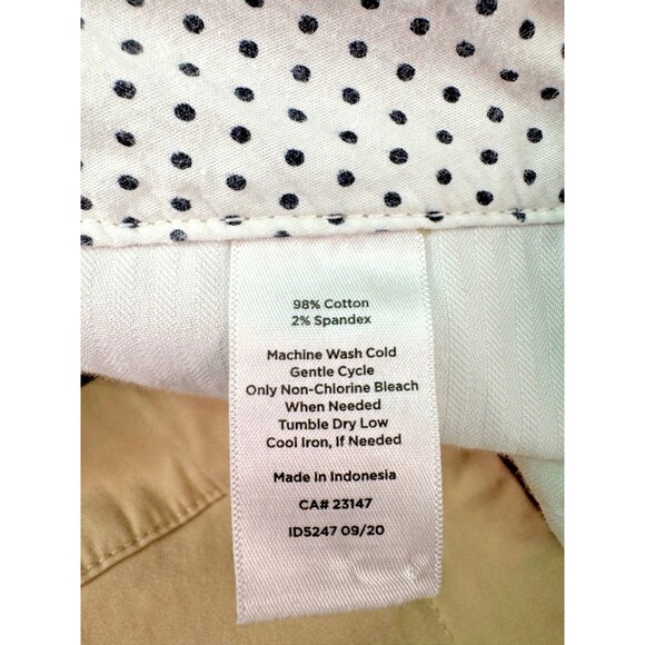 Talbots Perfect Crop Curvy Stretch Pants Plus Size 20W Khaki Cute 3 Button Hem - Picture 10 of 10